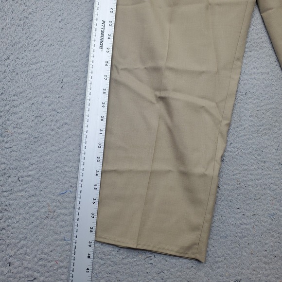 Lauren Ralph Lauren Dress Pants Mens 38x30 Tan Wool Super Loo's Pleated Front - Picture 3 of 10